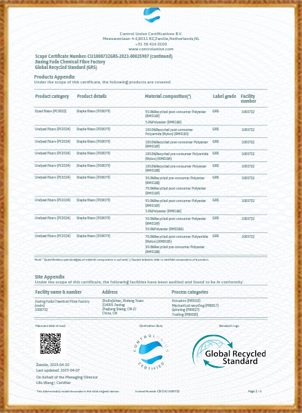 Monarcha Snáithín Ceimiceach Jiaxing Fuda